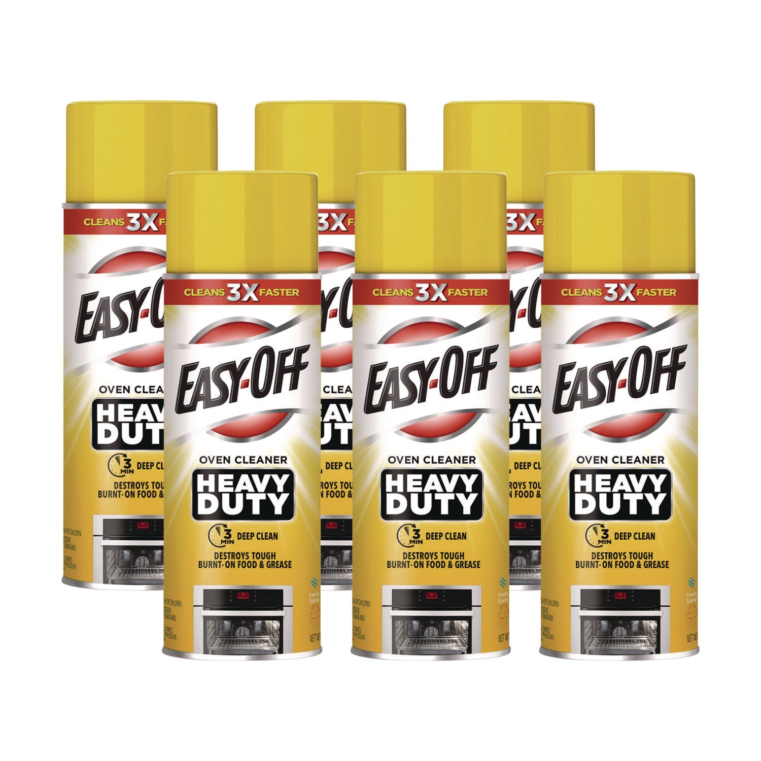 EASY-OFF Heavy Duty Oven Cleaner, Fresh Scent, Foam, 14.5 oz Aerosol Spray, 6/Carton (87980)