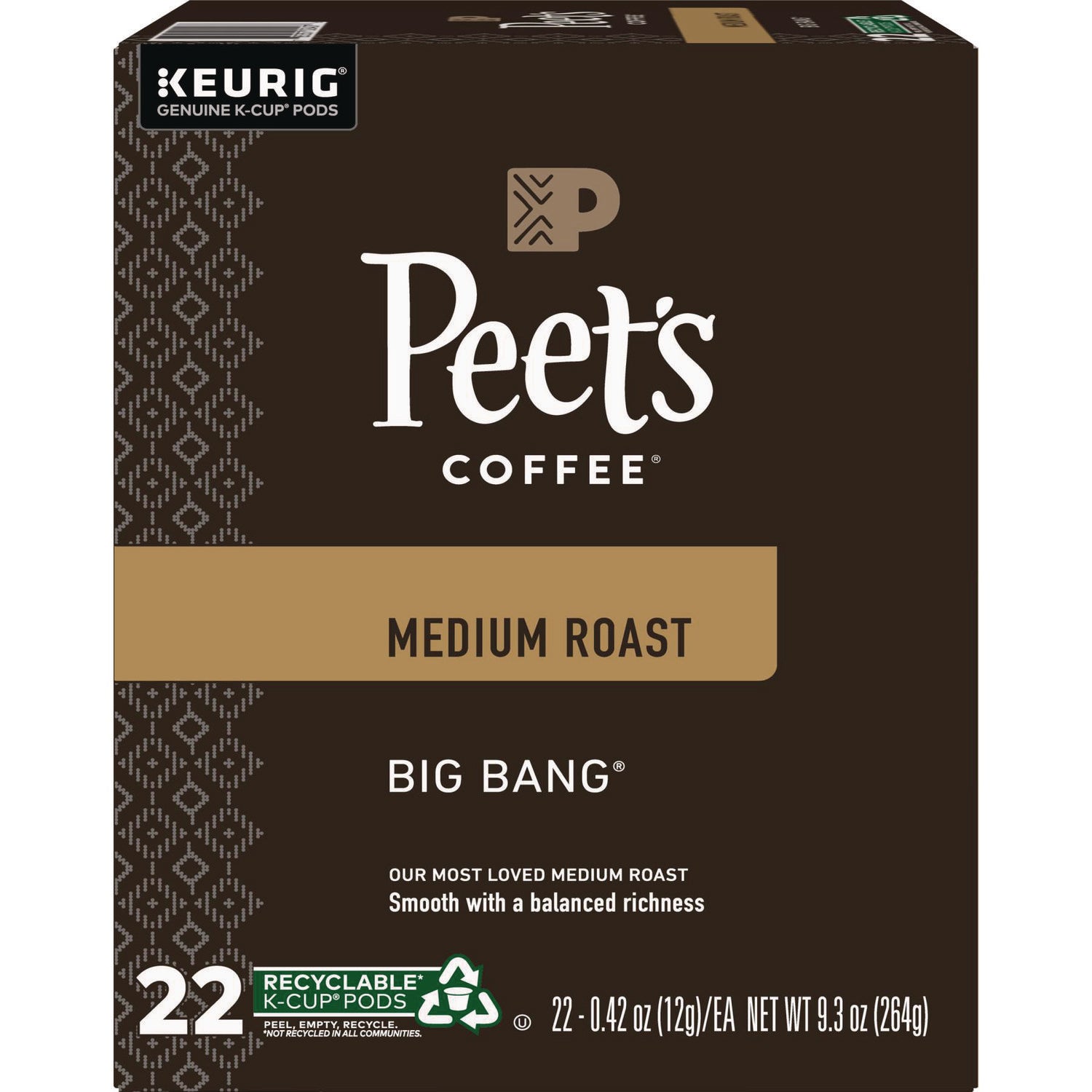 Keurig Peet's Big Bang K-Cup, Big Bang, K-Cup, 22/Box (6664)