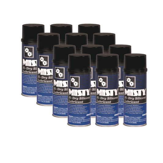 Misty Si-Dry Silicone Spray Lubricant, 11 oz Aerosol Can, 12/Carton (1033585)