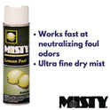 Misty Handheld Air Deodorizer, Lemon Peel, 10 oz Aerosol Spray, 12/Carton (1001842)