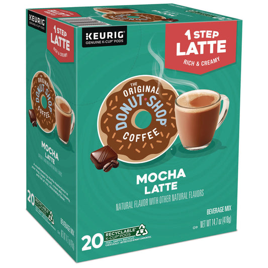 The Original Donut Shop Mocha One Step Latte K-Cup, Vanilla, 20/Box (8179)