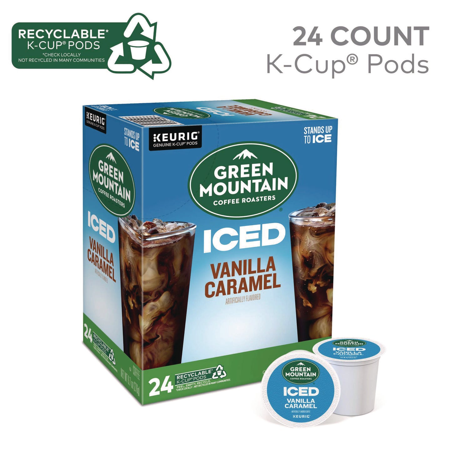 Keurig Vanilla Caramel Brew Over Ice Coffee K-Cups, 24/Box (9028)