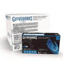 GloveWorks by AMMEX Industrial Vinyl Gloves, Powder-Free, 3 mil, Medium, Blue, 100 Gloves/Box, 10 Boxes/Carton (IVBPF44100)