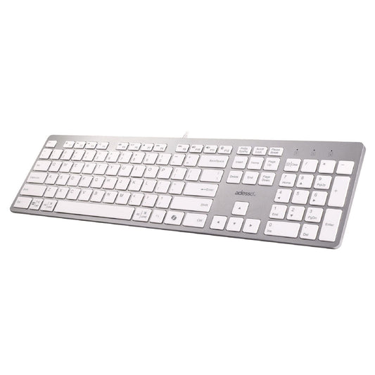 Adesso AKB-730UW Keyboard, Silver/White