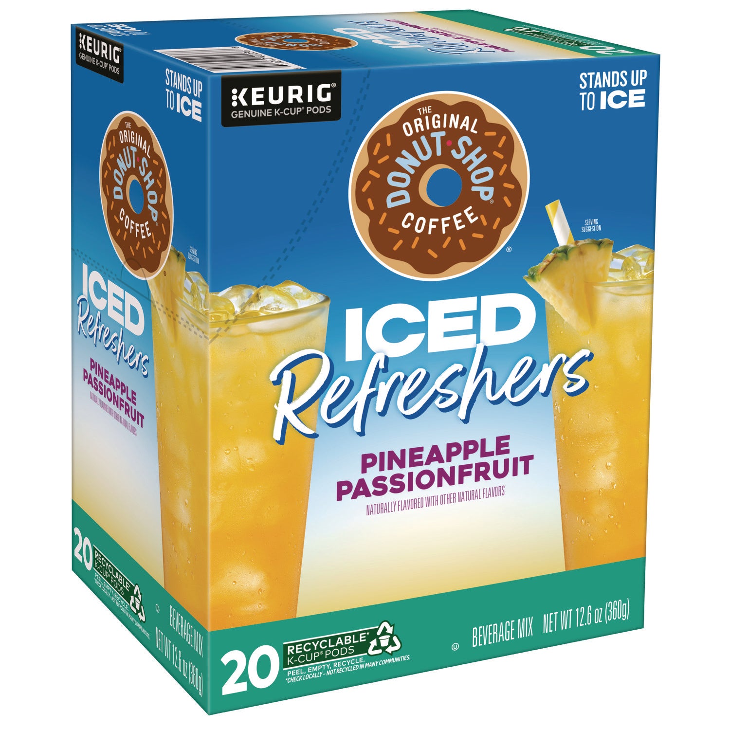 The Original Donut Shop ICED Refreshers K-Cup Pods, Passion Fruit, 20/Box (0236)