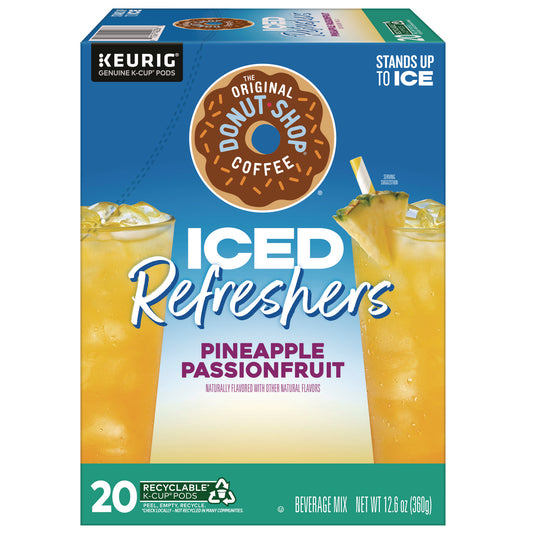 The Original Donut Shop ICED Refreshers K-Cup Pods, Passion Fruit, 20/Box (0236)