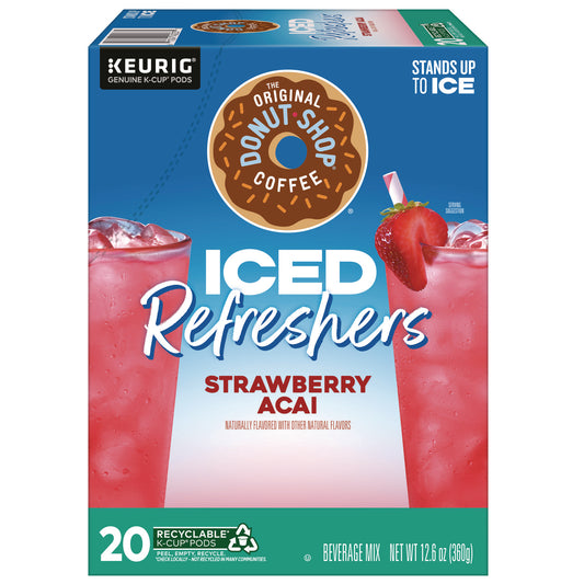 The Original Donut Shop ICED Refreshers K-Cup Pods, Strawberry, 20/Box (0237)