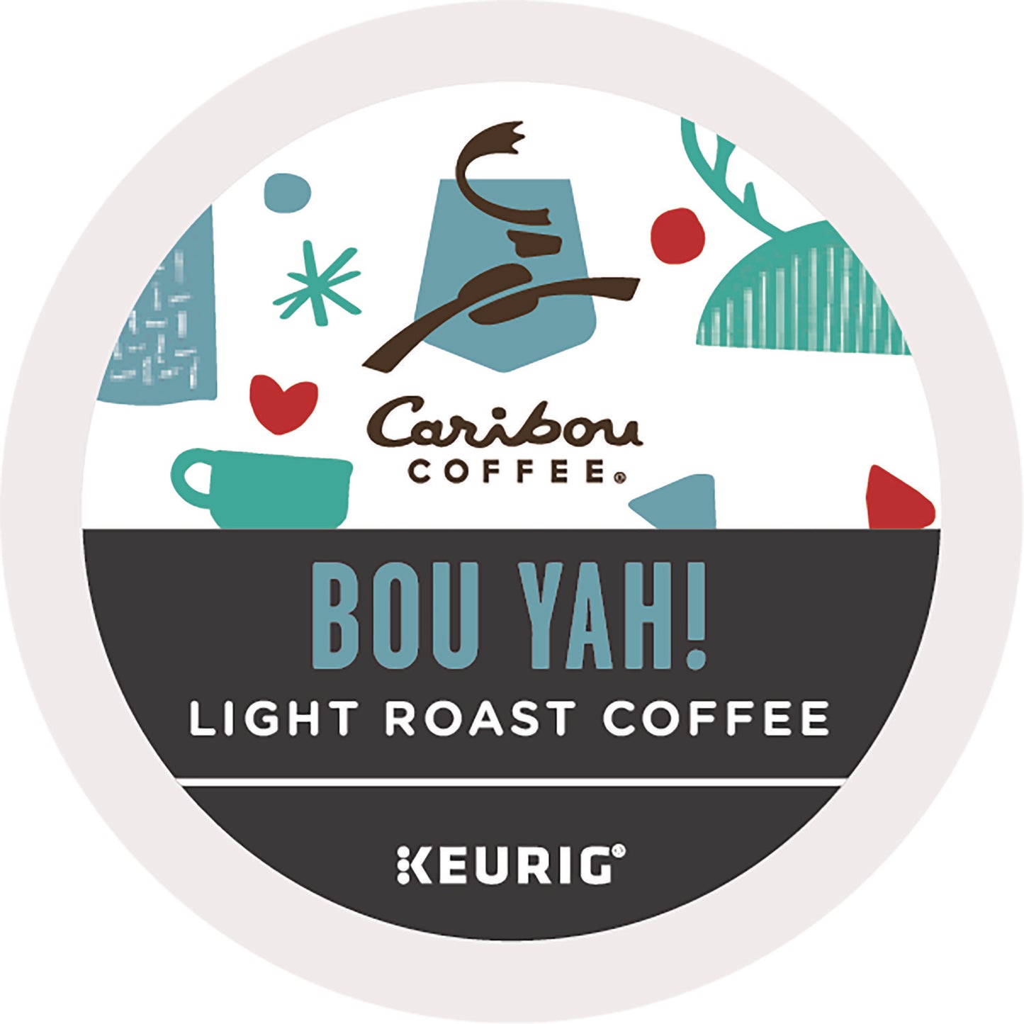 Caribou Coffee BOU YAH K-Cup Pods, Light Roast, 22/Box (6865)