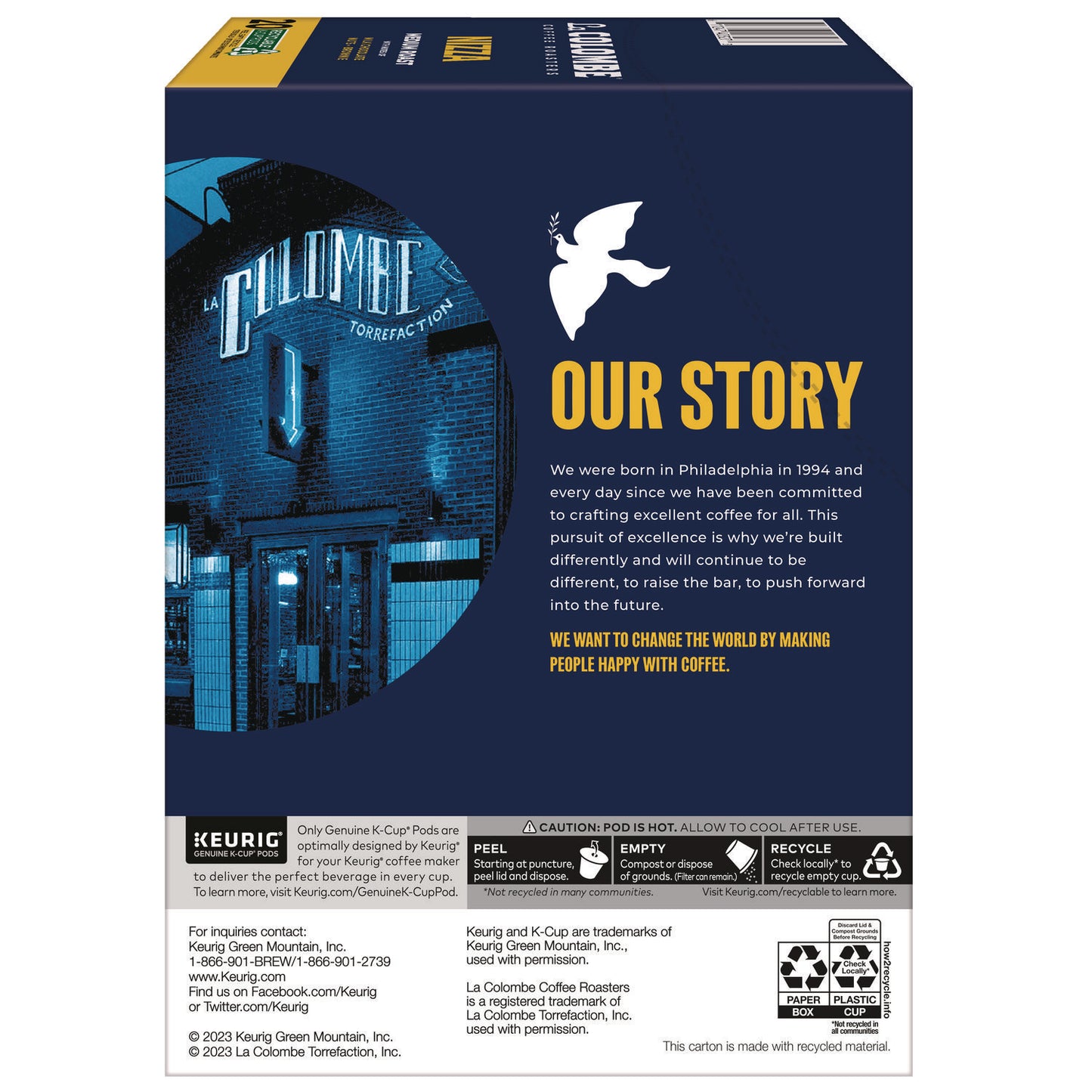 La Colombe Coffee K-Cup Pods, Nizza Medium Roast, 20/Box (0327)