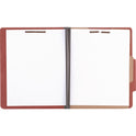 Acco Pressboard Classification Folders, 2" Expansion, 1 Divider, 4 Fasteners, Letter Size, Earth Red Exterior, 10/Box (15034)