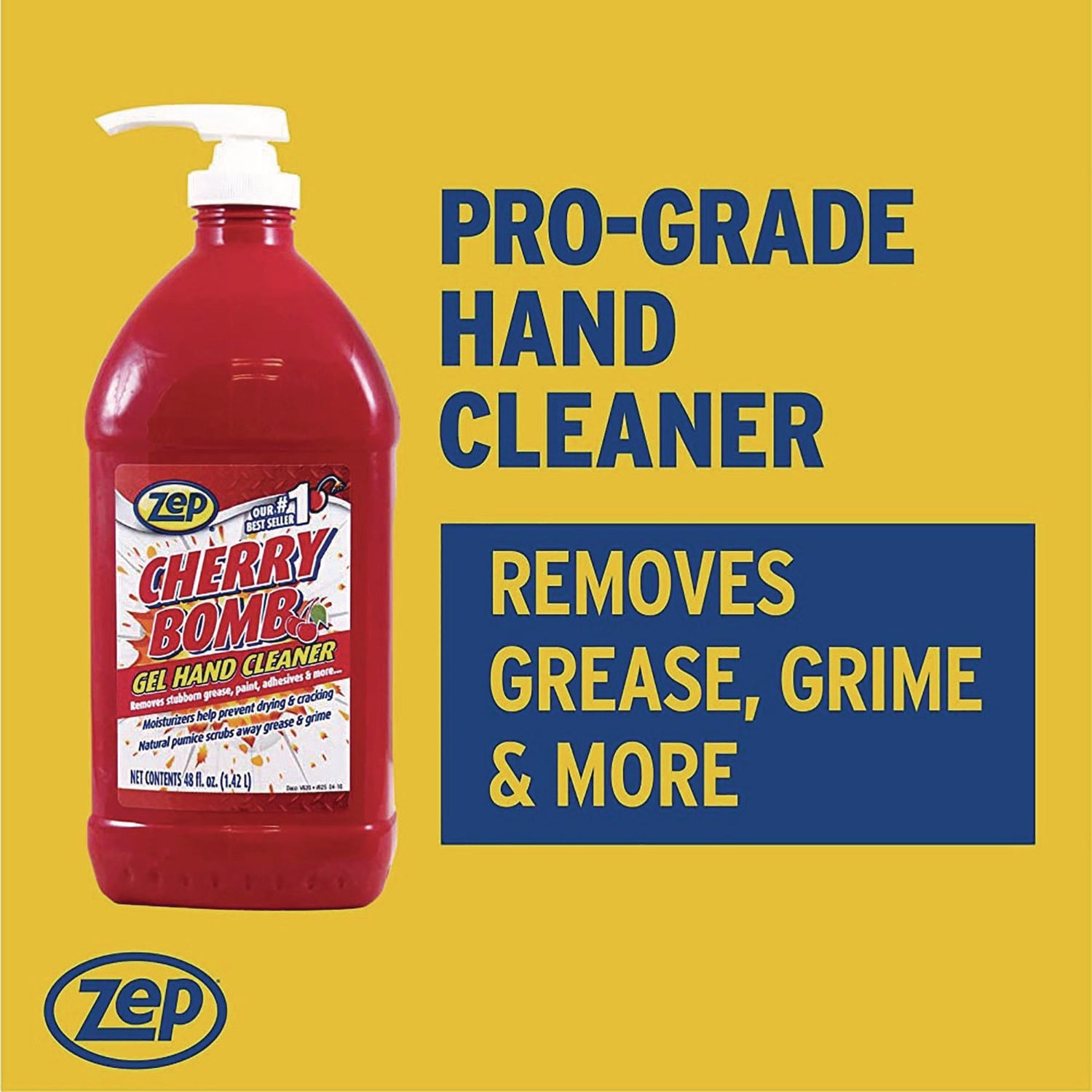 Zep Commercial Cherry Bomb Gel Hand Cleaner, Cherry Scent, 48 oz (ZUCBHC484EA)