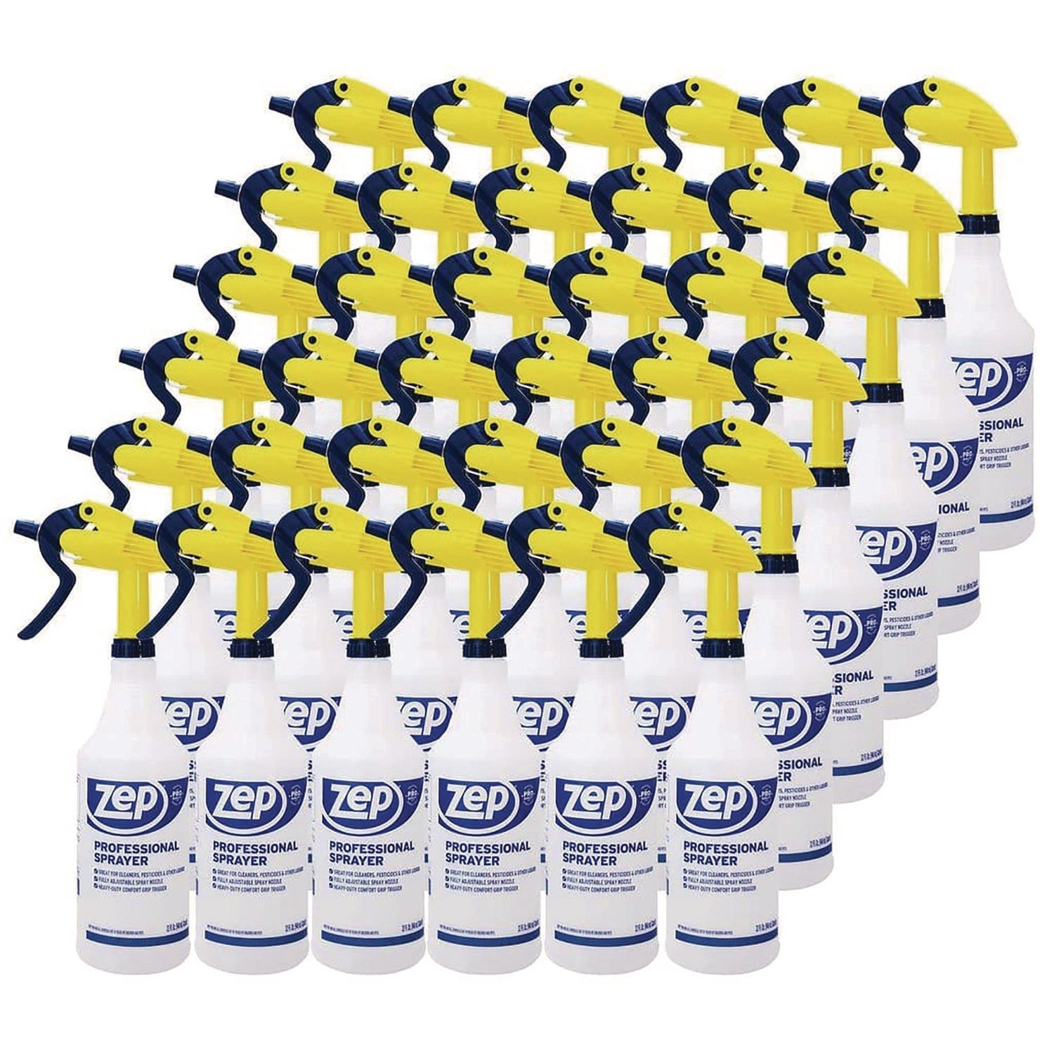 Zep Commercial Professional Spray Bottle, 32 oz, Blue/Gold/Clear, 36/Carton (HDPRO36CT)