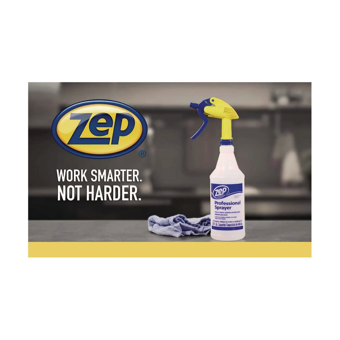 Zep Commercial Professional Spray Bottle, 32 oz, Blue/Gold/Clear, 36/Carton (HDPRO36CT)