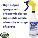 Zep Commercial Professional Spray Bottle with Trigger Sprayer, 32 oz, Clear (HDPRO36EA)