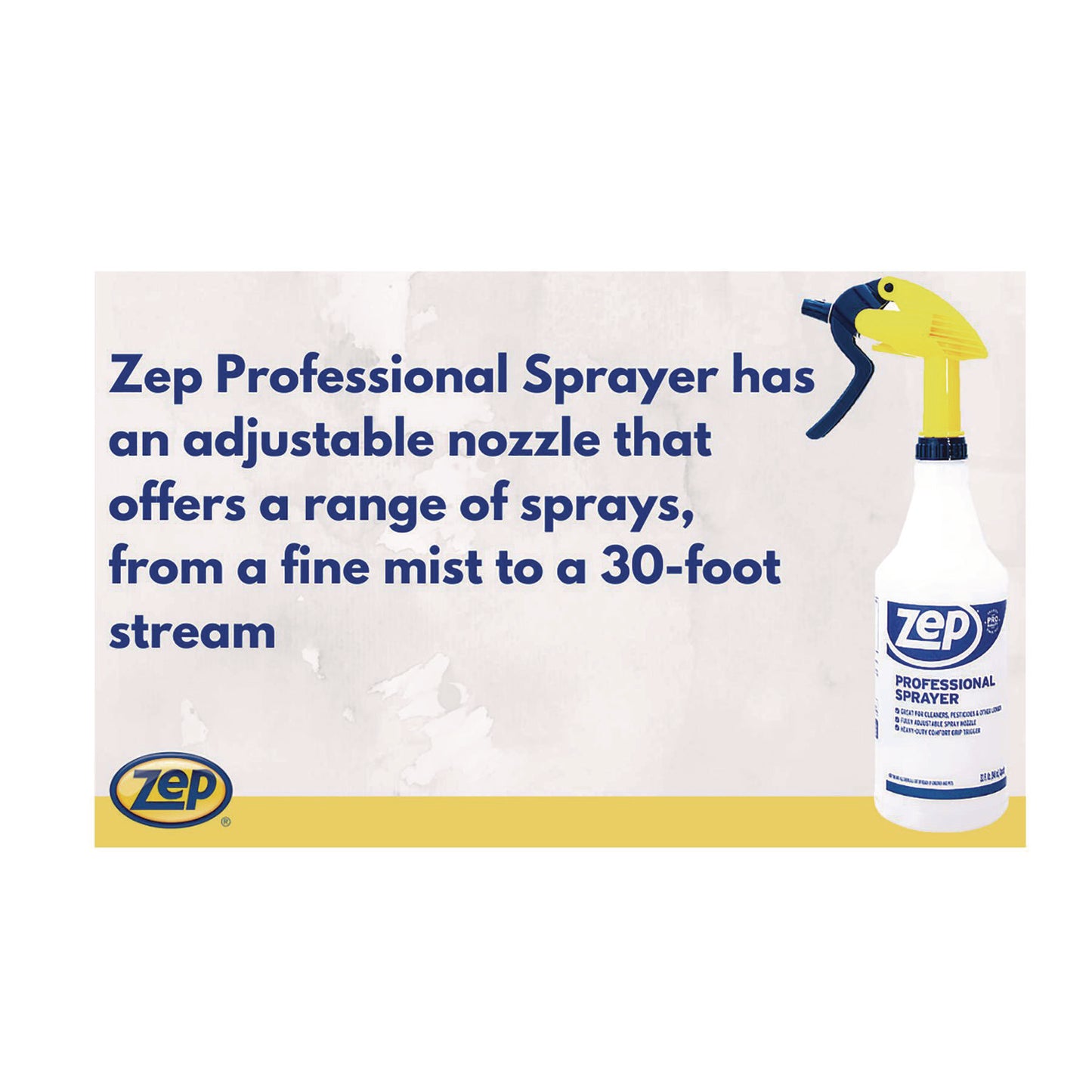Zep Commercial Professional Spray Bottle with Trigger Sprayer, 32 oz, Clear (HDPRO36EA)