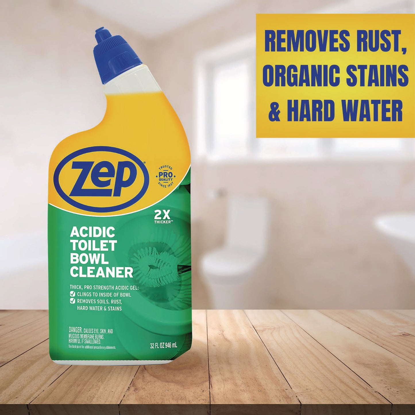 Zep Acidic Toilet Bowl Cleaner, Mint, 32 oz Bottle (ZUATBC32EA)