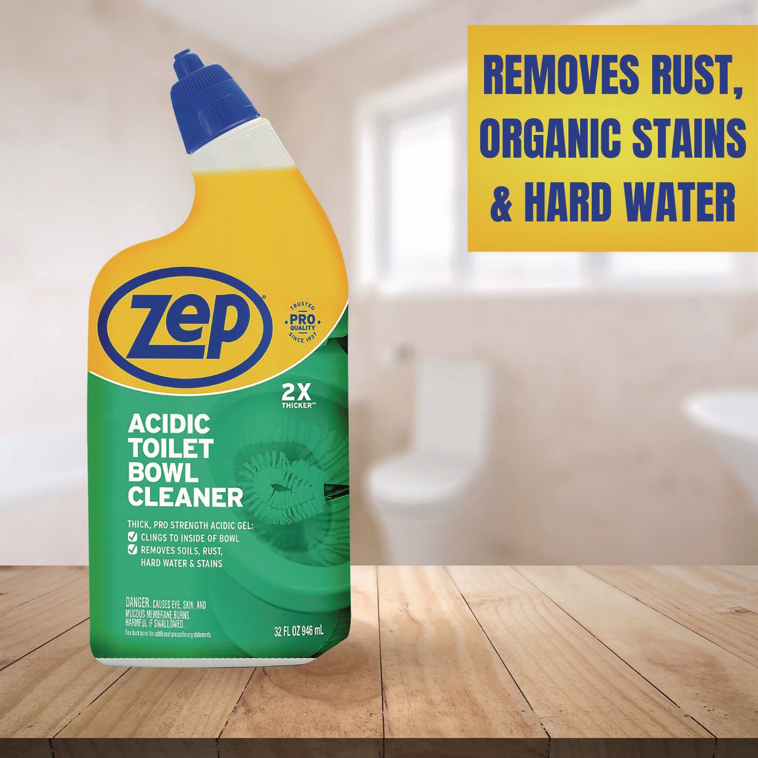 Zep Acidic Toilet Bowl Cleaner, Mint, 32 oz Bottle (ZUATBC32EA)