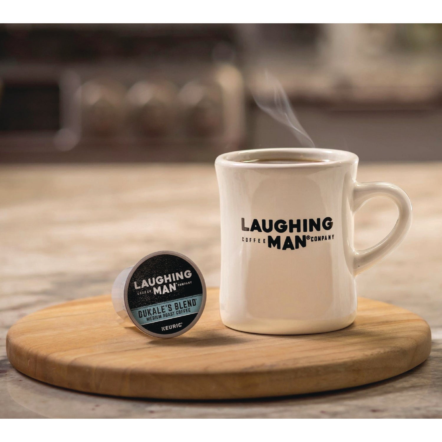 Laughing Man Coffee Dukale's Blend K-Cup Pods, 22/Box (8338)