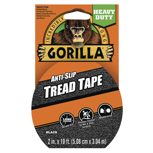 Gorilla Tread Tape, 3" Core, 2" x 10 ft, Black (115944)