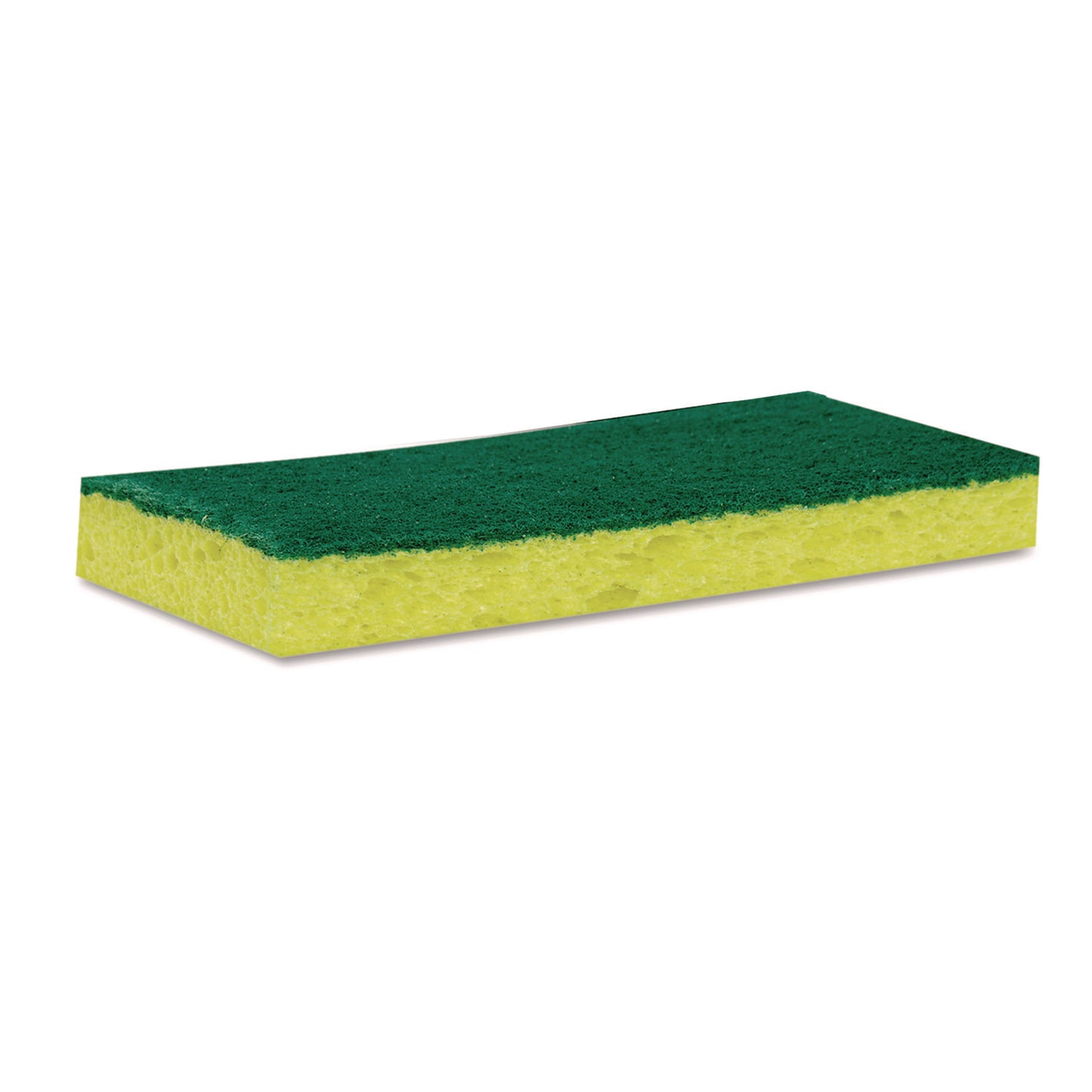 Scotch-Brite Medium-Duty Scrubbing Sponge, 3.6 x 6.1, 0.7" Thick, Yellow/Green, 10/Pack (74CC)