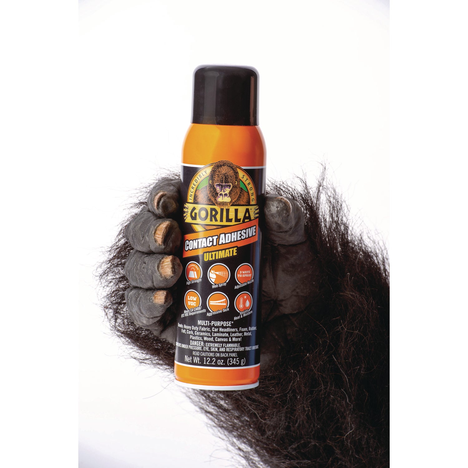 Gorilla Contact Adhesive Ultimate, 12.2 oz Aerosol Spray, Dries Light Yellow (109852)