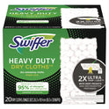 Swiffer Heavy-Duty Dry Refill Cloths, 10.3 x 7.8, White, 20/Pack, 4 Packs/Carton (77197)