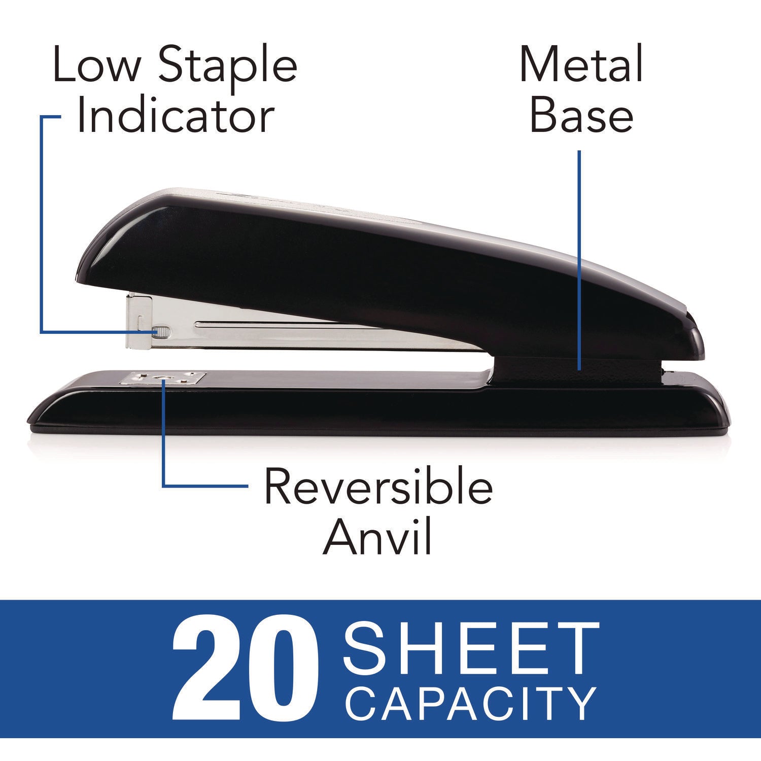 Swingline Durable Full Strip Desk Stapler, 25-Sheet Capacity, Black (64601)