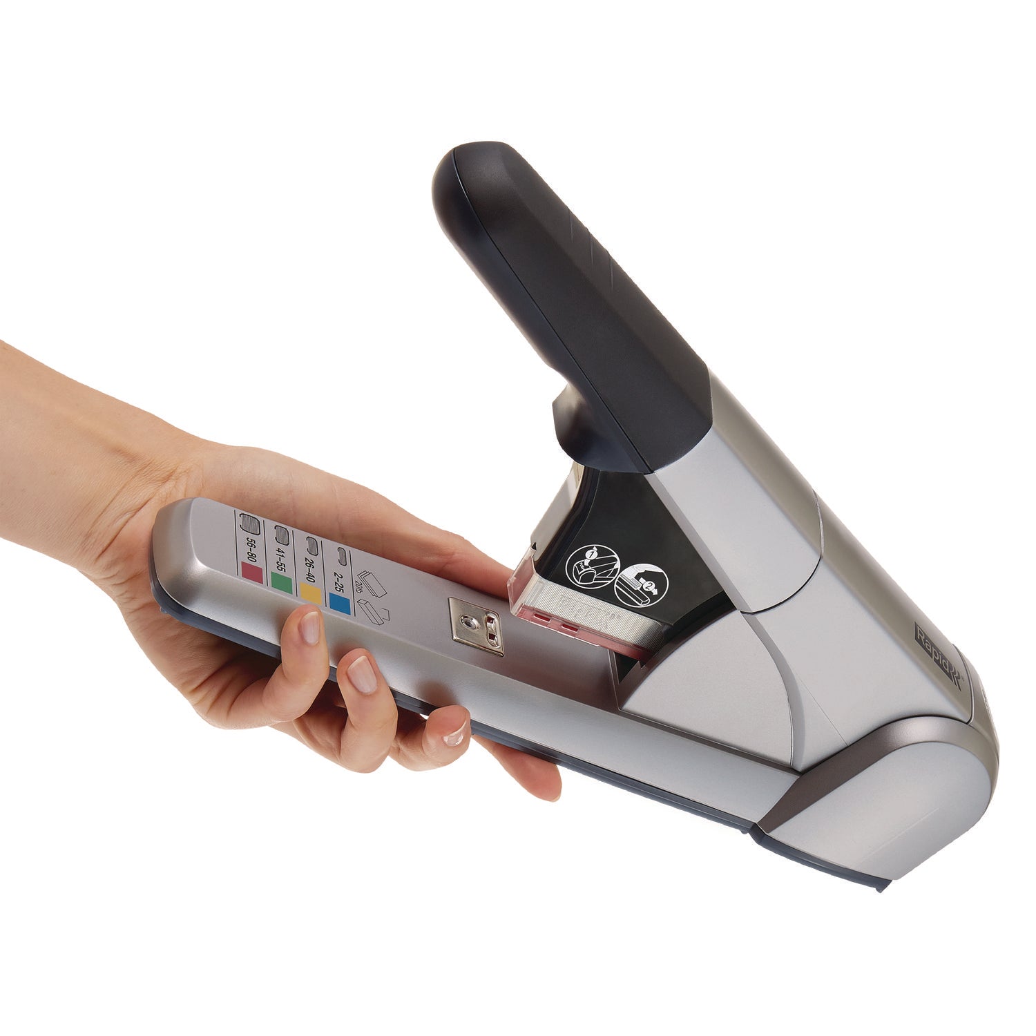 Rapid Heavy-Duty Cartridge Stapler, 80-Sheet Capacity, Silver (02892)