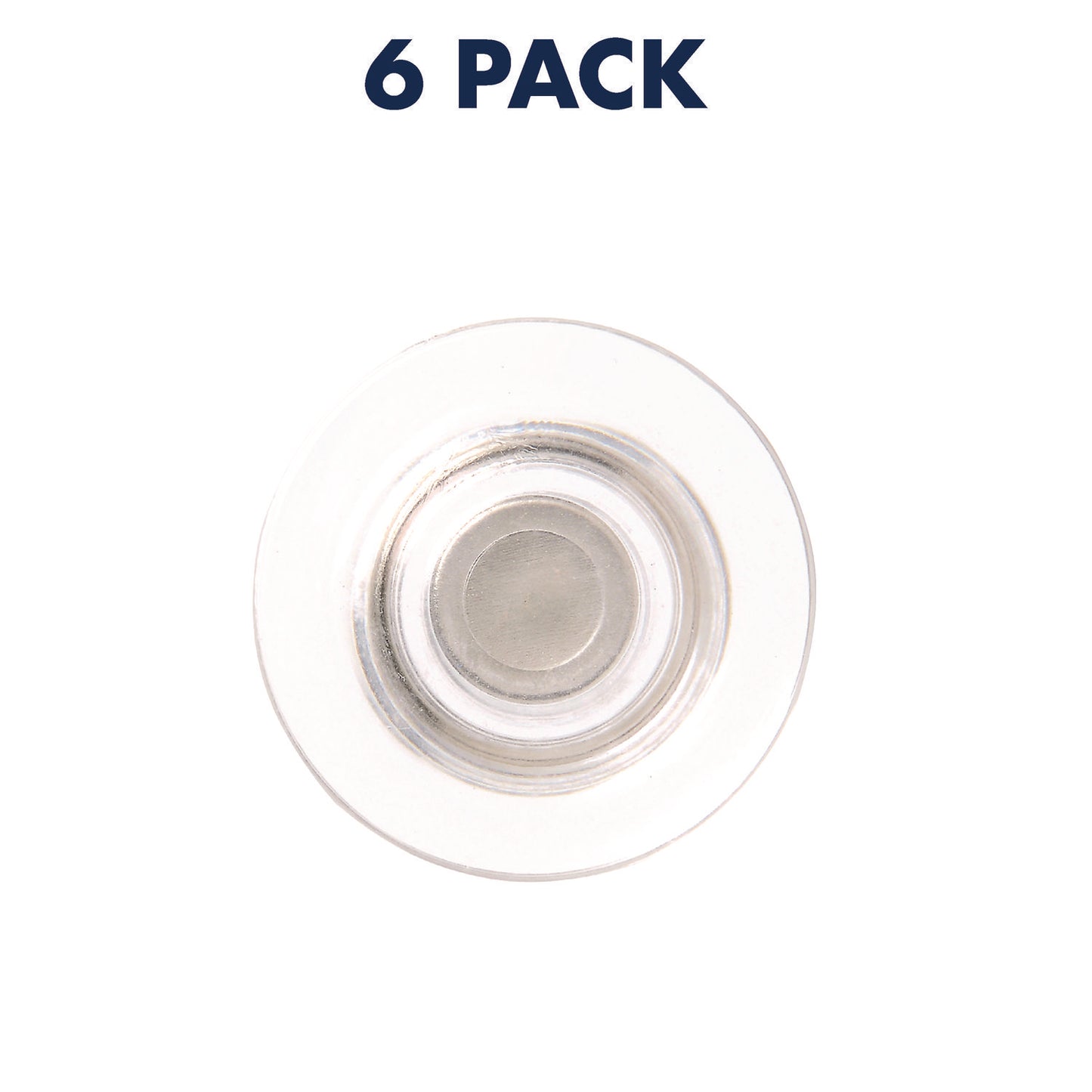 Quartet Glass Magnets, Large, Clear, 0.45" Diameter, 6/Pack (85391)