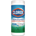 Clorox Disinfecting Wipes, 1-Ply, 7 x 8, Fresh Scent, White, 35/Canister (01593EA)