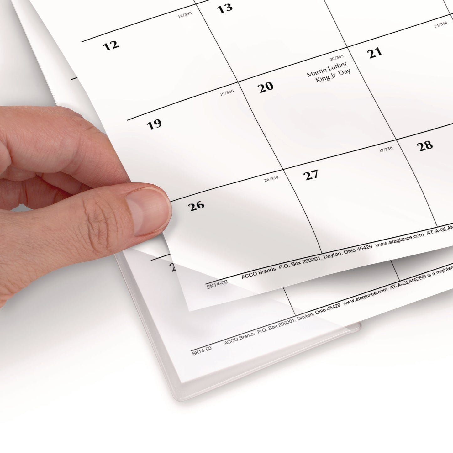 AT-A-GLANCE Compact Desk Pad, 18 x 11, White Sheets, Black Binding, Clear Corners, 12-Month (Jan to Dec): 2025 (SK1400)