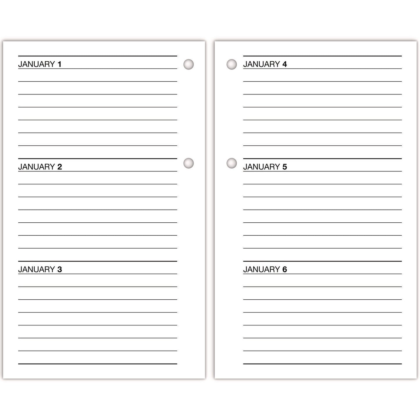 AT-A-GLANCE Desk Calendar Recycled Refill, 3.5 x 6, White Sheets, 12-Month (Jan to Dec): 2025 (E717R50)