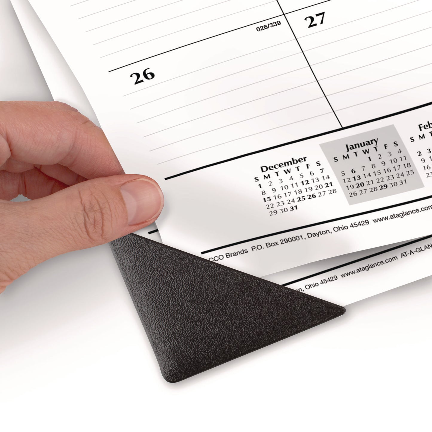 AT-A-GLANCE Ruled Desk Pad, 24 x 19, White Sheets, Black Binding, Black Corners, 12-Month (Jan to Dec): 2025 (SK3000)