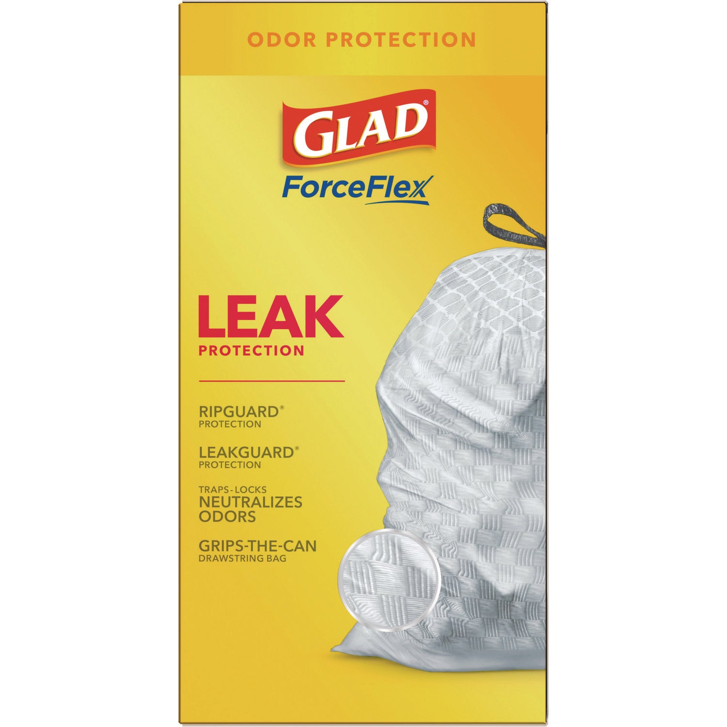 Glad ForceFlex Tall Kitchen Drawstring Trash Bags, 13 gal, 23.75" x 24.88", White, 240/Carton (79008)