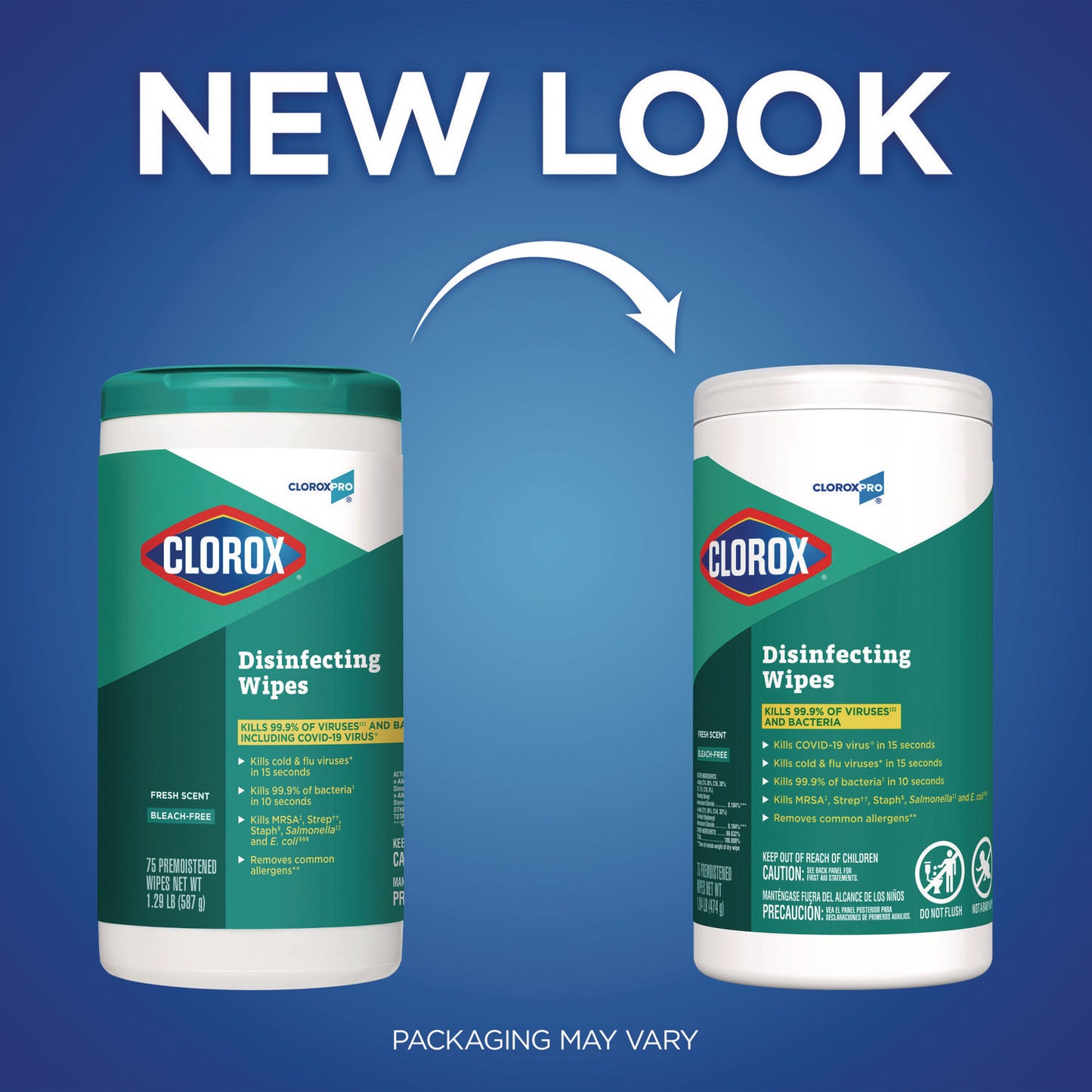 Clorox Disinfecting Wipes, 1-Ply, Fresh Scent, 7 x 8, White, 75/Canister, 6 Canisters/Carton (15949CT)