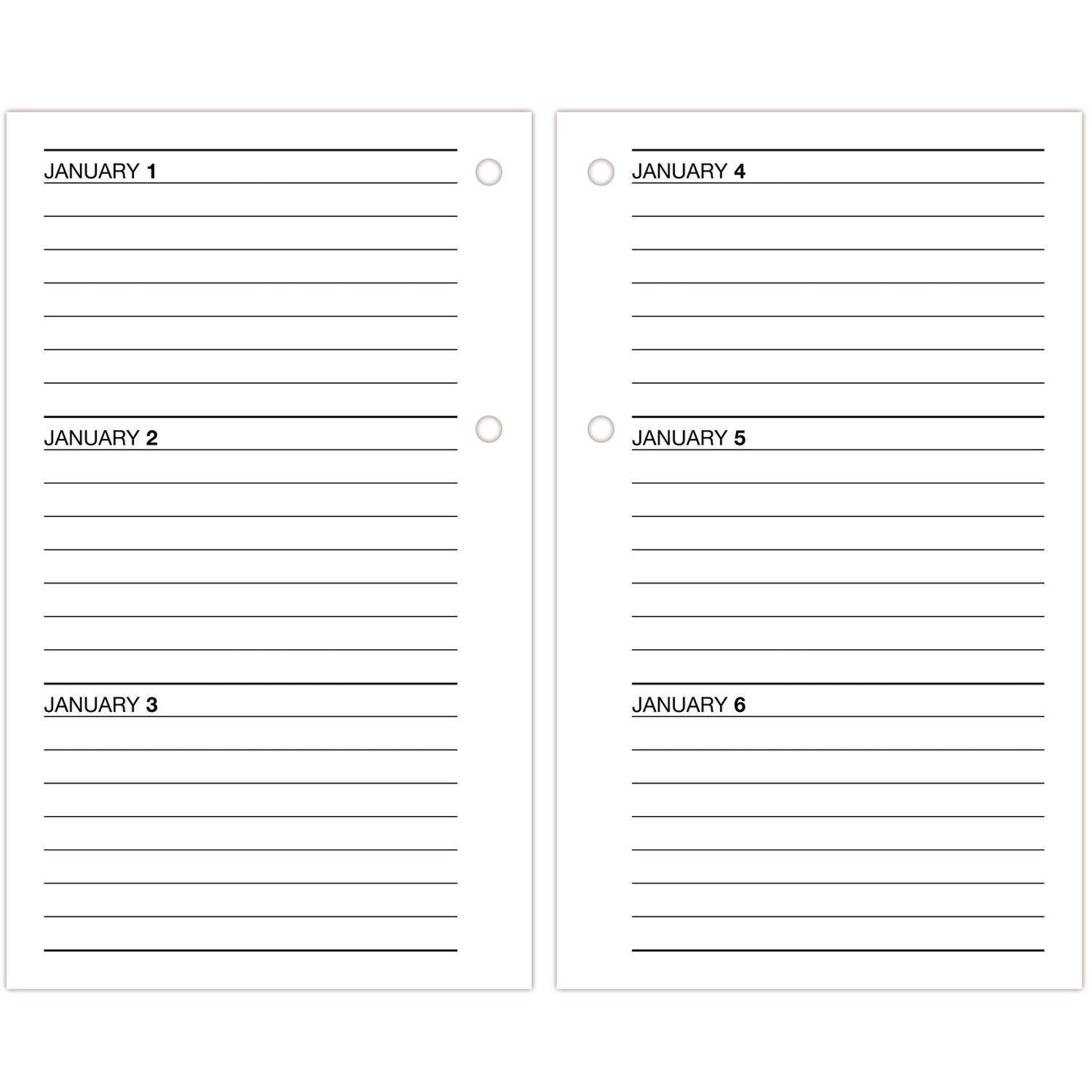 AT-A-GLANCE Desk Calendar Refill with Tabs, 3.5 x 6, White Sheets, 12-Month (Jan to Dec): 2025 (E717T50)