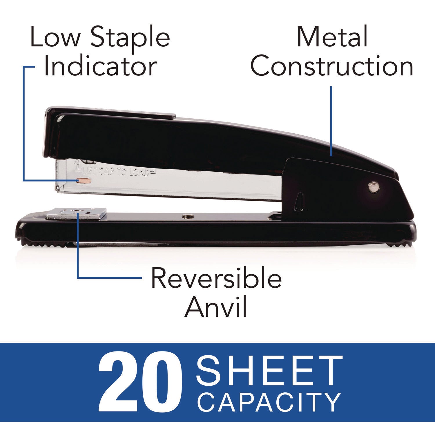 Swingline Commercial Full Strip Desk Stapler, 20-Sheet Capacity, Black (44401S)