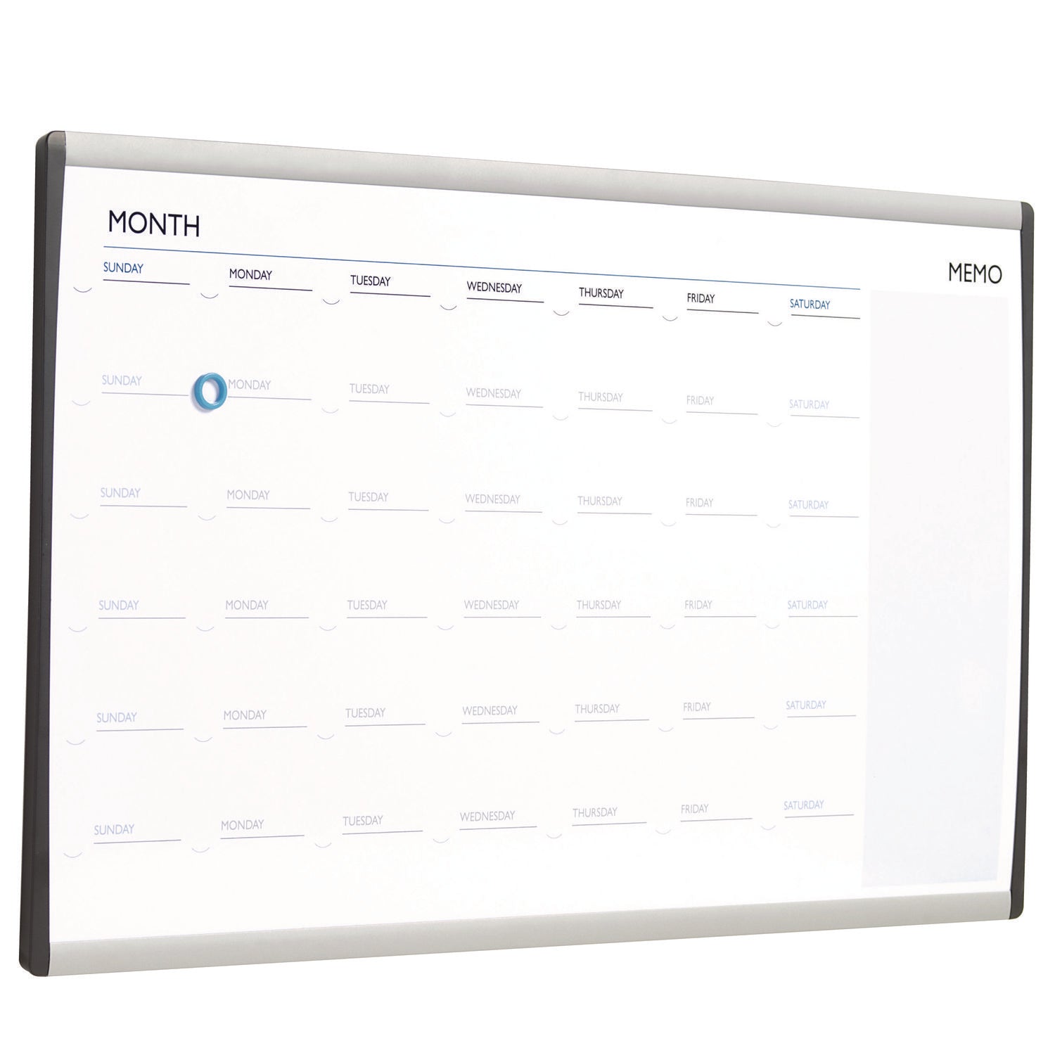 Quartet ARC Frame Cubicle Magnetic Dry Erase Calendar, One Month Format, 30 x 18, White Surface, Silver Aluminum Frame (ARCCP3018)