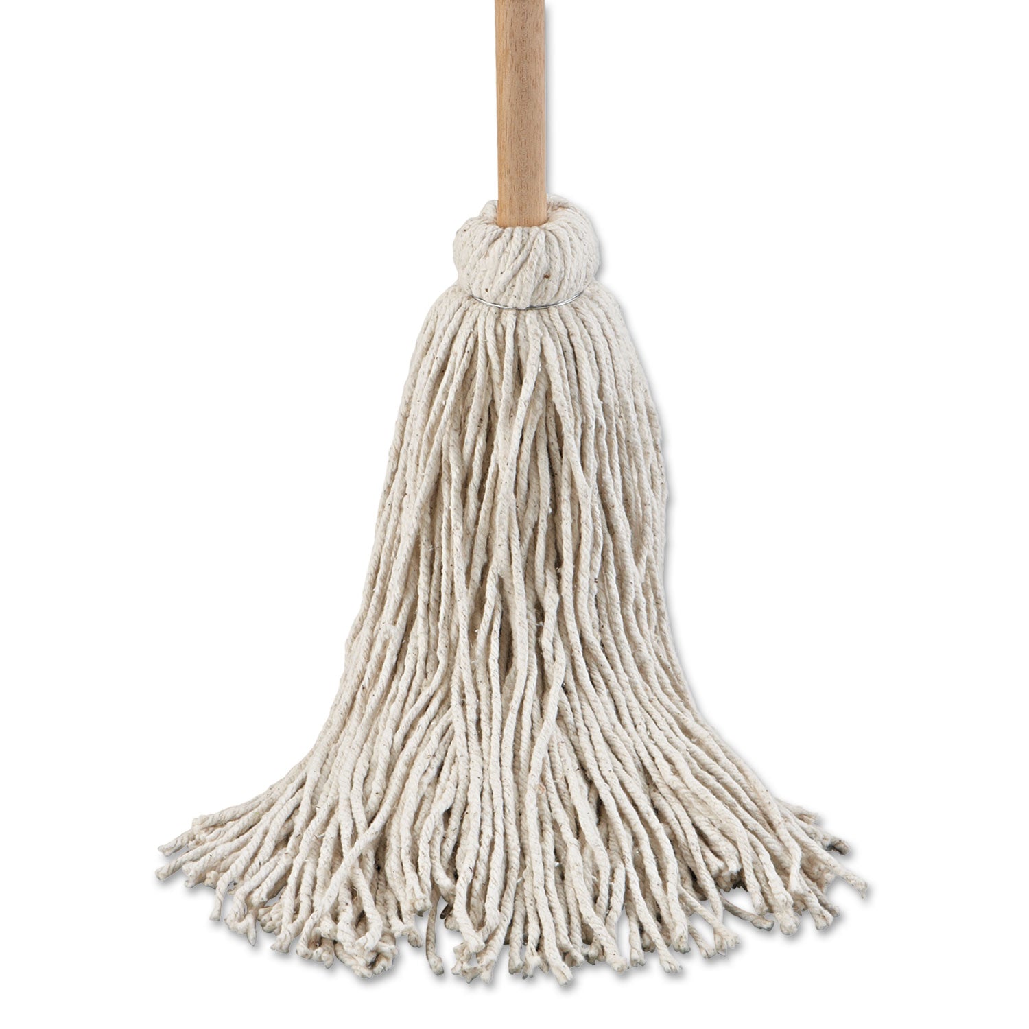 Boardwalk Handle/Deck Mop, #32 White Cotton Head, 54" Natural Wood Handle, 6/Pack (132C)