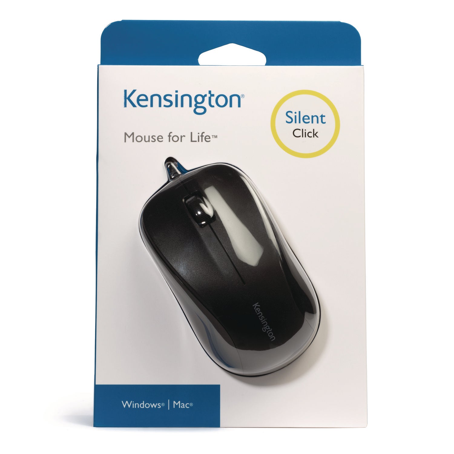 Kensington Wired USB Mouse for Life, USB 2.0, Left/Right Hand Use, Black (72110)