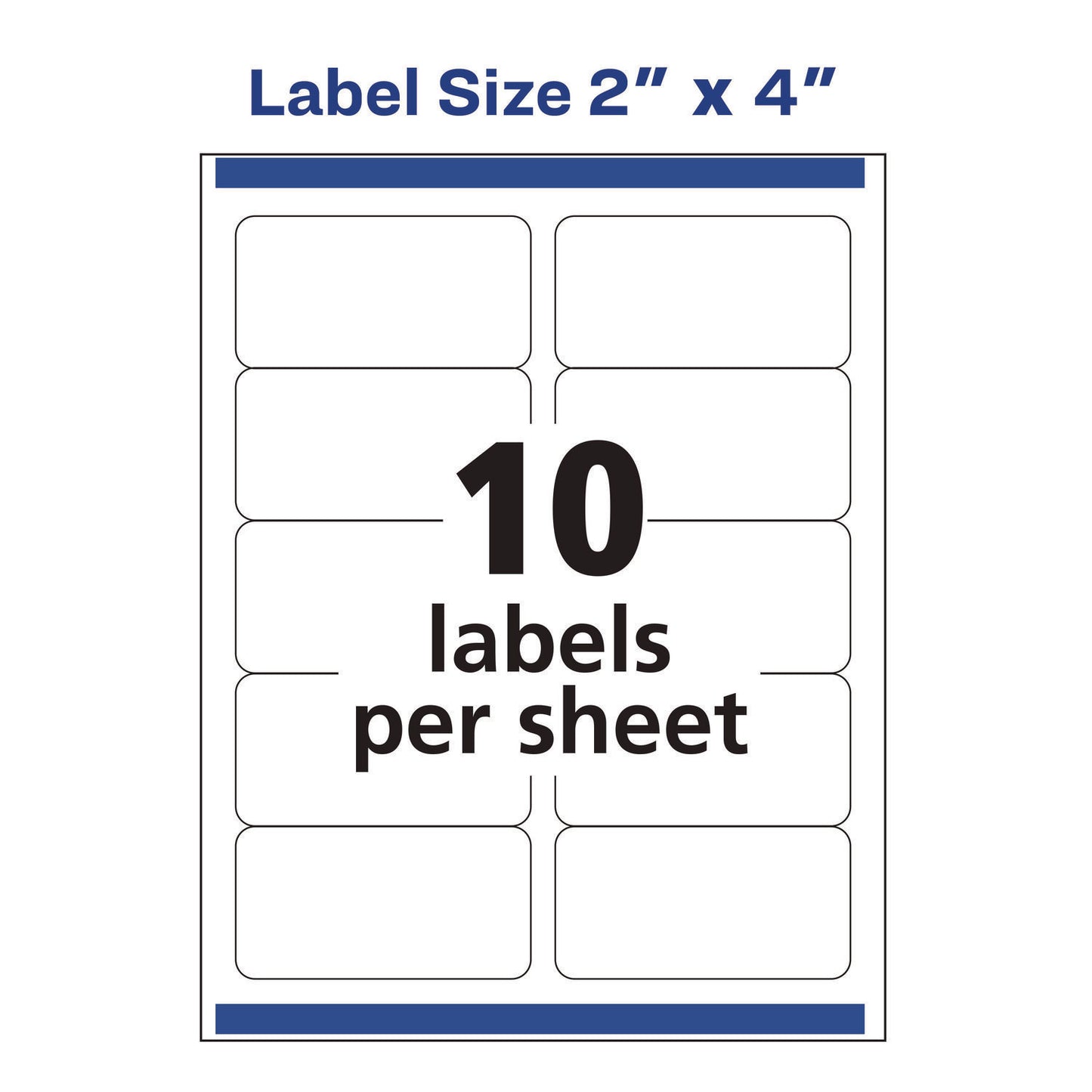 Avery White Shipping Labels-Bulk Packs, Inkjet/Laser Printers, 2 x 4, White, 10/Sheet, 250 Sheets/Box (95945)