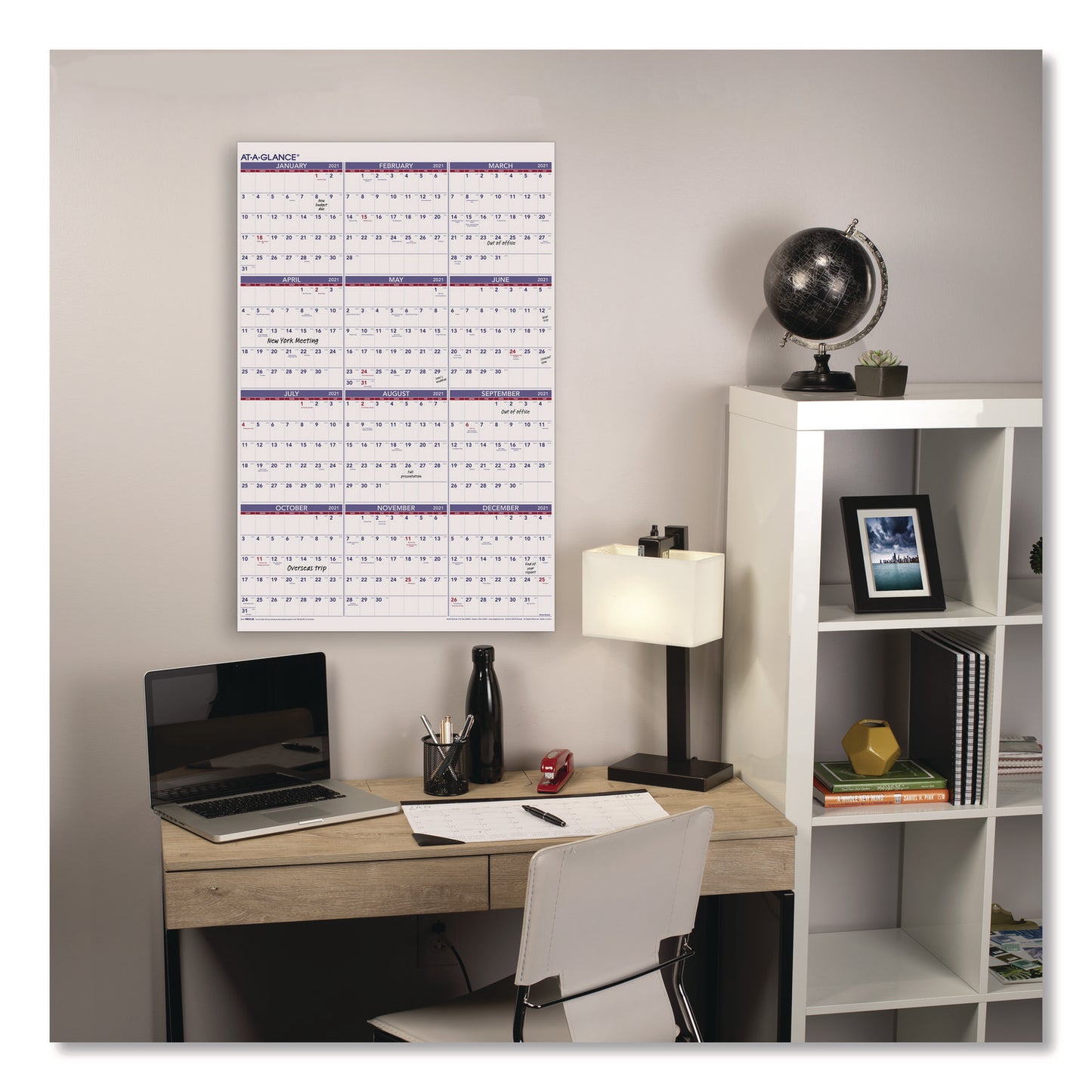 AT-A-GLANCE Yearly Wall Calendar, 24 x 36, White Sheets, 12-Month (Jan to Dec): 2025 (PM1228)