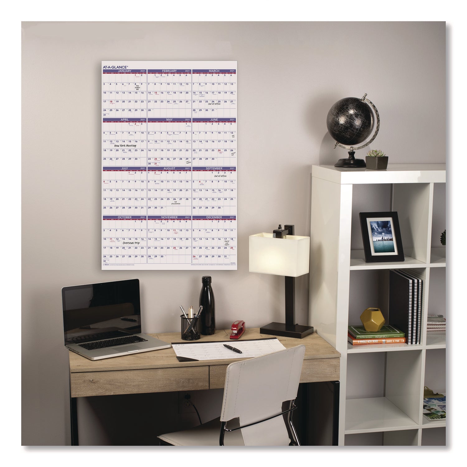 AT-A-GLANCE Yearly Wall Calendar, 24 x 36, White Sheets, 12-Month (Jan to Dec): 2025 (PM1228)