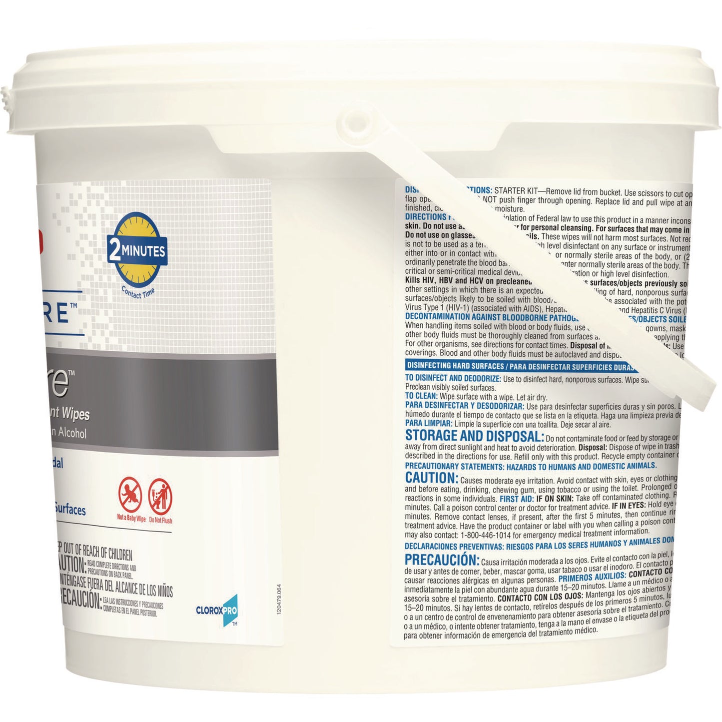 Clorox Healthcare VersaSure Cleaner Disinfectant Wipes, 1-Ply, 12 x 12, Fragranced, White, 110/Bucket (31759EA)