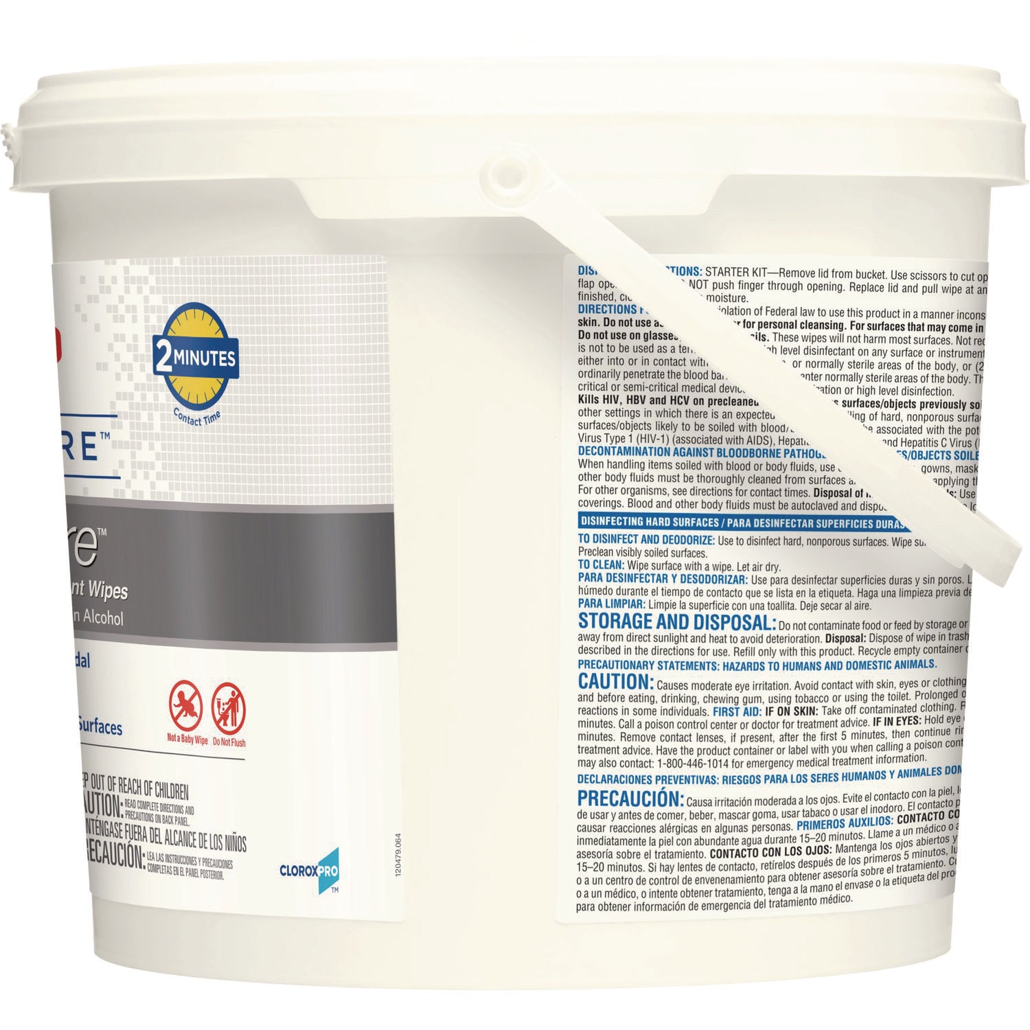 Clorox Healthcare VersaSure Cleaner Disinfectant Wipes, 1-Ply, 12 x 12, Fragranced, White, 110/Bucket (31759EA)