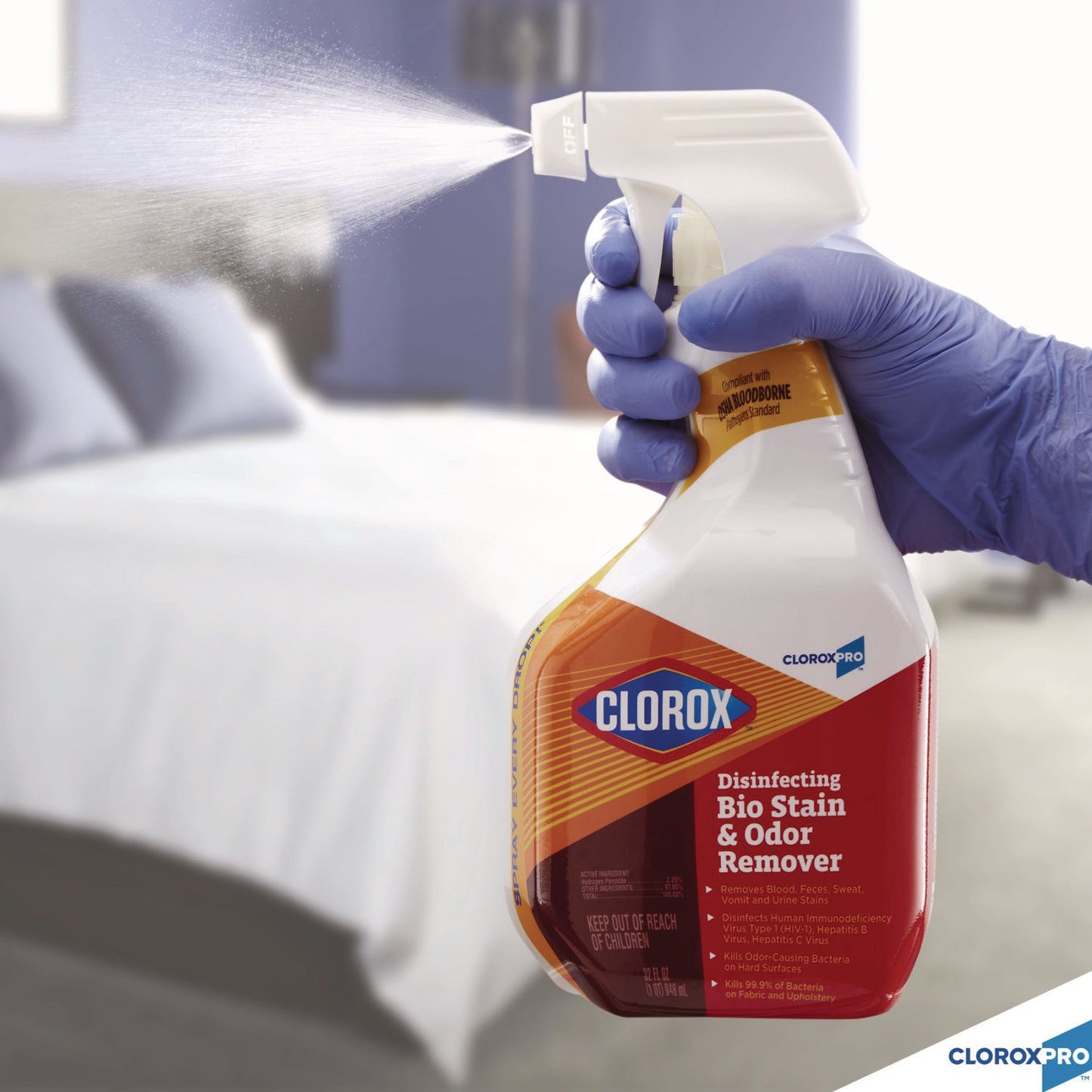 Clorox Disinfecting Bio Stain and Odor Remover, Fragranced, 128 oz Refill Bottle (31910EA)
