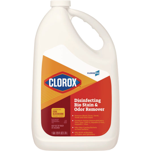 Clorox Disinfecting Bio Stain and Odor Remover, Fragranced, 128 oz Refill Bottle (31910EA)