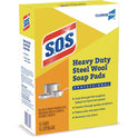 S.O.S. Steel Wool Soap Pads, 2.4 x 3, Steel, 15 Pads/Box, 12 Boxes/Carton (88320CT)