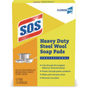 S.O.S. Steel Wool Soap Pads, 2.4 x 3, Steel, 15 Pads/Box, 12 Boxes/Carton (88320CT)