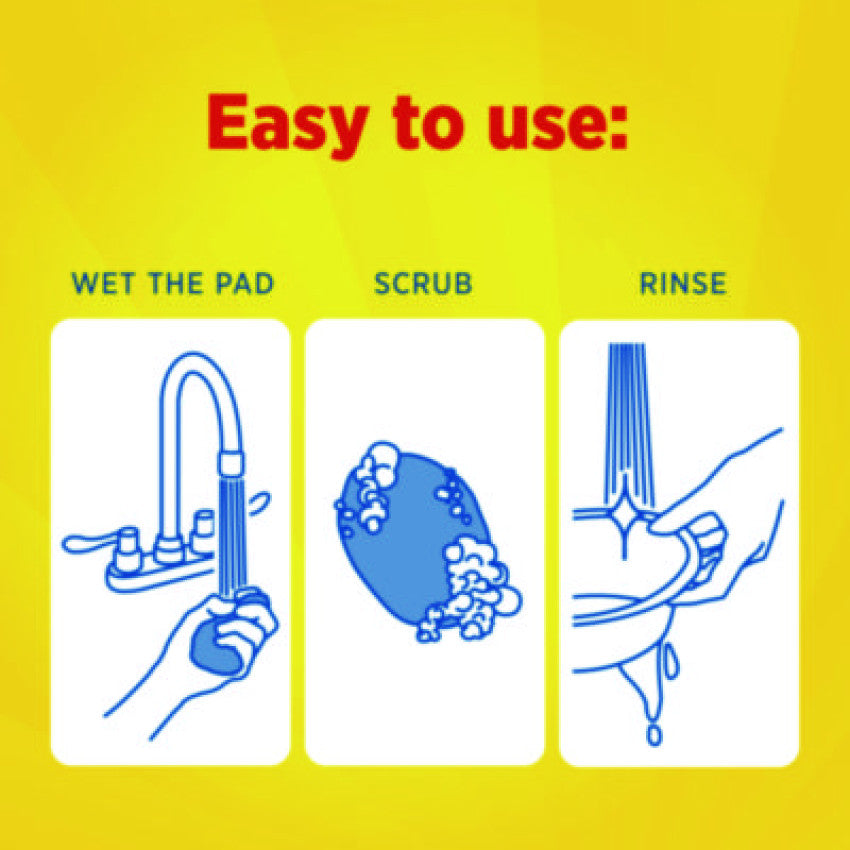 Steel Wool Soap Pad, Steel, 4/Box, 24 Boxes/Carton